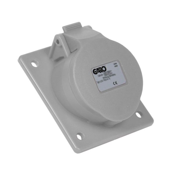Paneelin ulostulo Garo UIS 216-12 S IP44, 3-napainen, 16A, viisto Harmaa, 12 h