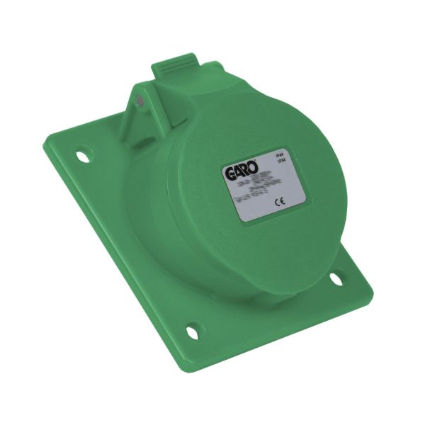 Paneluttag Garo UIS 316-10 S IP44, 4-polig, 16A, sned Grön, 10 h