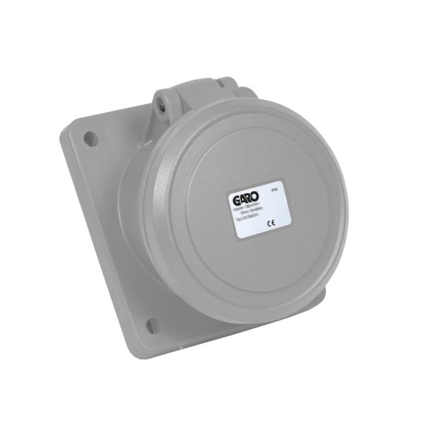 Paneluttag Garo UIS 263-12 S IP44, 3-polig, 63A, sned Grå, 12 h