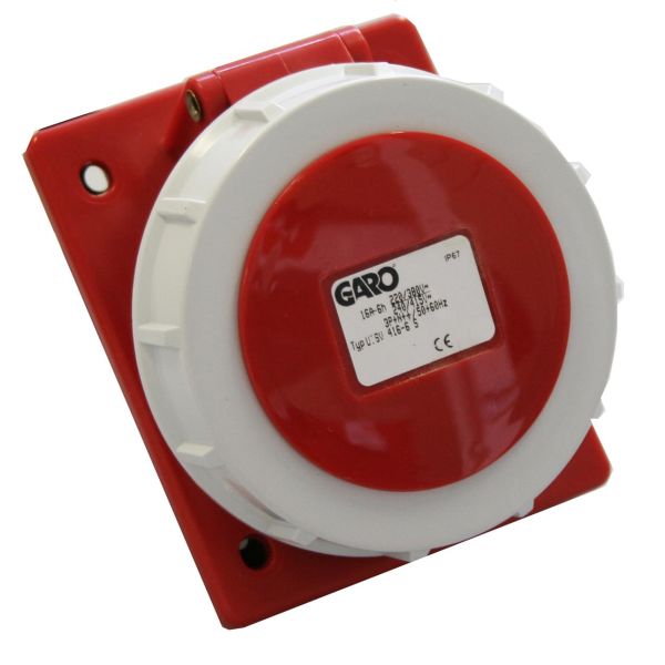 Paneluttak Garo UISV 316-6 S IP67, 4-polet, 16 A, skrå Rød, 6 h