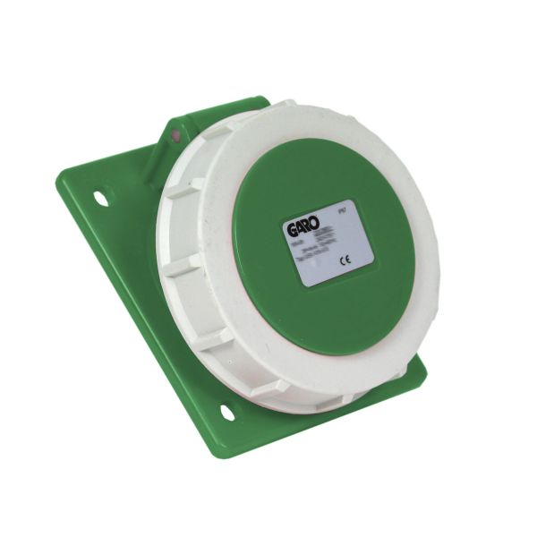 Paneluttag Garo UISV 316-10 S IP67, 4-polig, 16A, sned Grön, 10 h