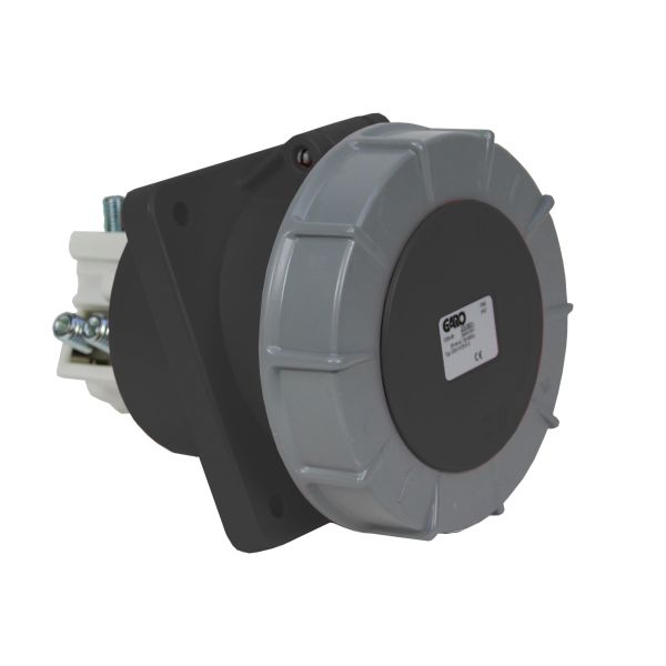 Paneluttag Garo UISV 463-7 S IP67, 5-polig, 63A, sned Svart, 7 h