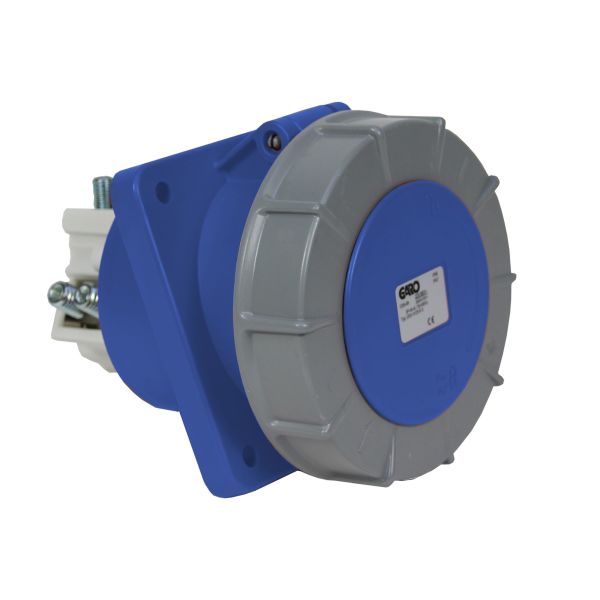 Paneluttag Garo UISV 463-9 S IP67, 5-polig, 63A, sned Blå, 9 h