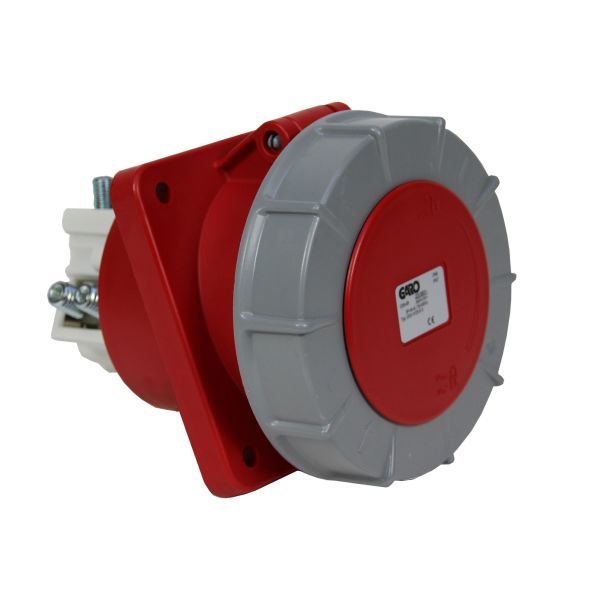 Paneluttag Garo UISV 4125-11 S IP67, 5-polig, 125A, sned Röd, 11 h