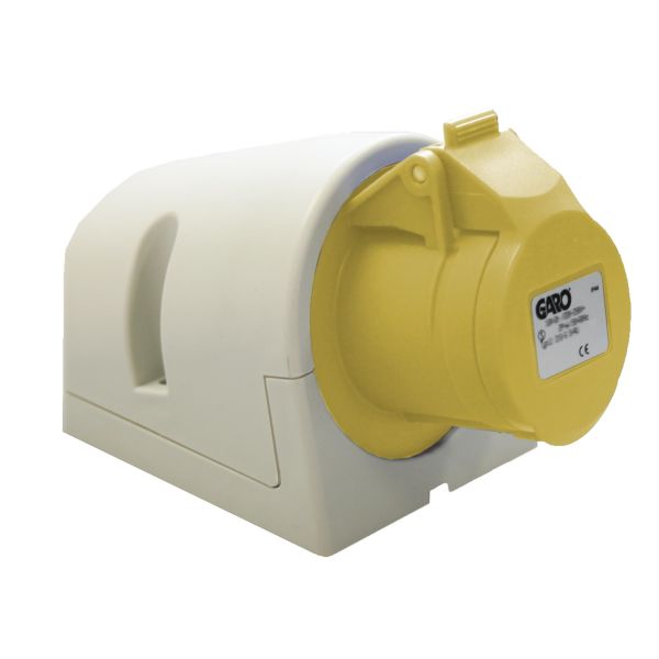 Vägguttag Garo UI 332-4 Q + RU IP44, 4-polig, 32A, Quick Gul, 4 h