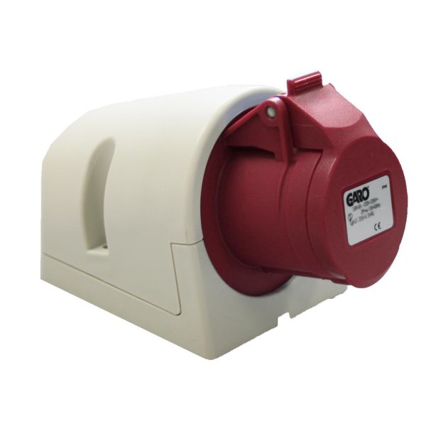 Vägguttag Garo UI 432-3 Q + RU IP44, 5-polig, 32A, Quick Röd, 3 h