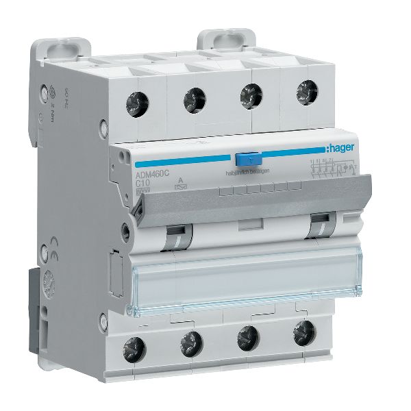 Henkilösuojakytkin Hager ADM460C 4-napainen, 30 mA, C-ominaiskäyrä 10 A