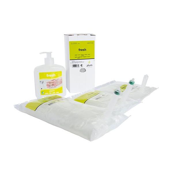 Håndsæbe Plum Fresh med pumpe, 600 ml 1400 ml, pose-i-æske
