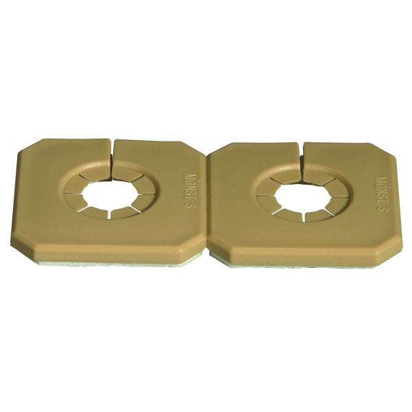 Täckbricka Purus Duo-Täck för dubbla rör, delbar, brun För rör dy. 18-34 mm