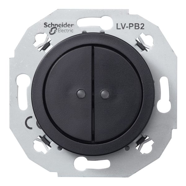 Klenspänningsknapp Schneider Electric WDE011271 svart 2-pol