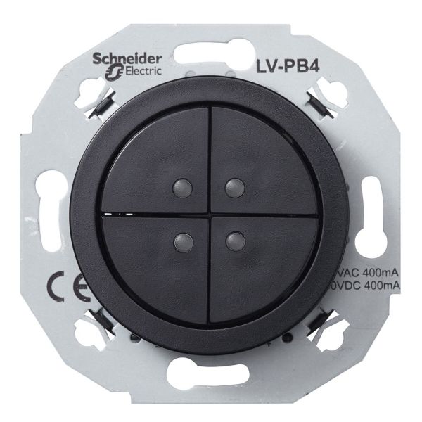 Pienjännitepainike Schneider Electric WDE011272 musta 4-napainen