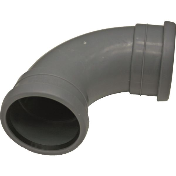 Bøjning Pipelife 172384 med 2 ærmer, lang radius, 88,5° 75 x 75 mm