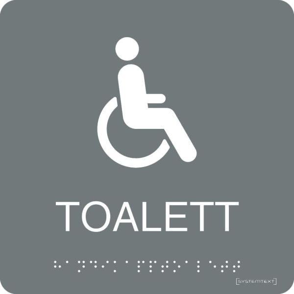 Skylt Systemtext 235511 150 x 150 mm, toalett Handikapp
