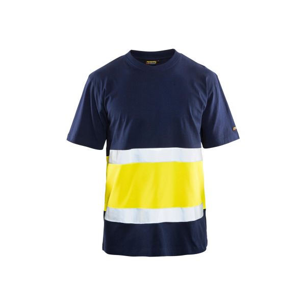 T-shirt Blåkläder 338710308833L marinblå/varselgul Stl L