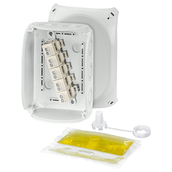Koblingsboks Hellermann Tyton WP 1006 G polykarbonat med tokomponentsgel 130 mm, 10 mm²