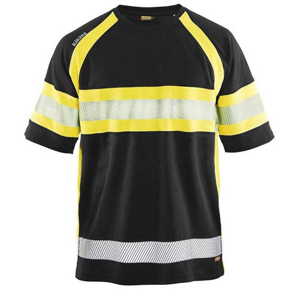 T-shirt Blåkläder 3337105199334XL sort/høj synlighed gul Sort/Hi-Vis gul Str. 4XL