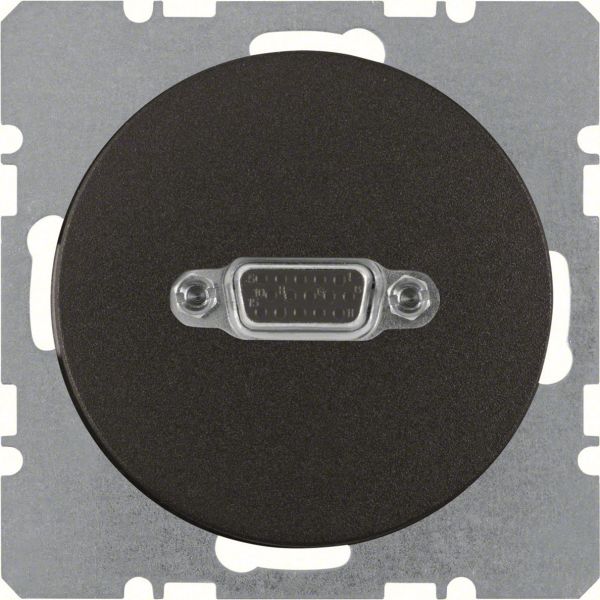 VGA-liitäntärasia Hager 3315402045 71 x 71 mm Musta