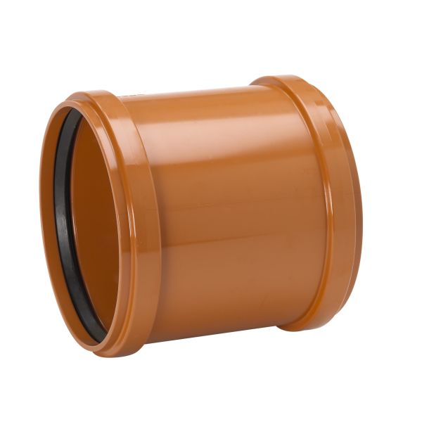 Dobbelt muffe Uponor 3002071181 med kant, PVC, 110 mm 