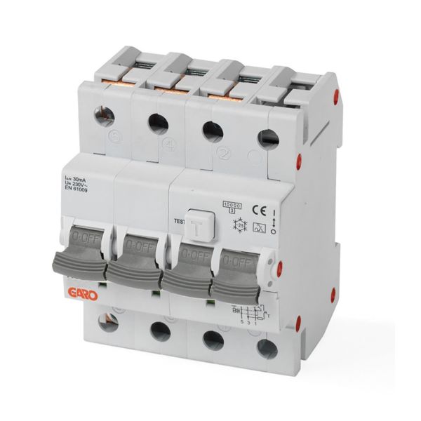 Jordfeilautomat Garo RCBO GS C25A 4P 4-pol, C, 6 kA 25 A