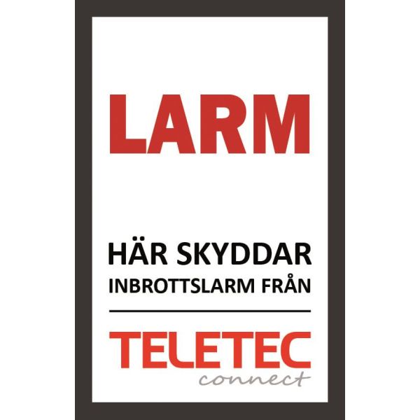 Larmskylt Teletec Connect 111852 självhäftande 65 x 100 mm