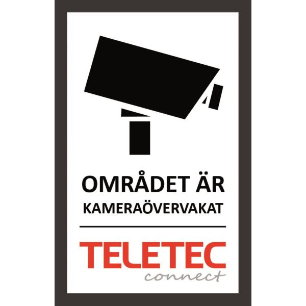 Kamera skilt Teletec Connect 111855 Selvklæbende, 47 x 73 mm 