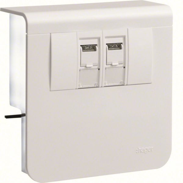 Datauttrekk Hager SL200809079010 2 x RJ45 Hvit