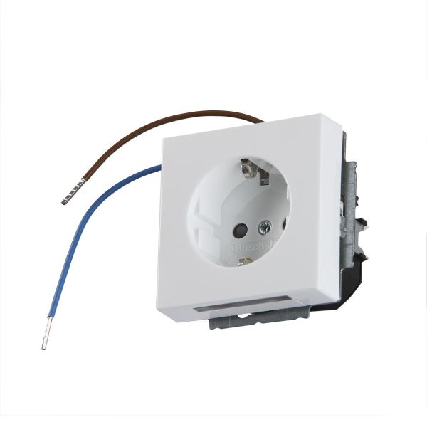 Vägguttag ABB 20 EUCBLI-84 1-vägs, jordat Vit