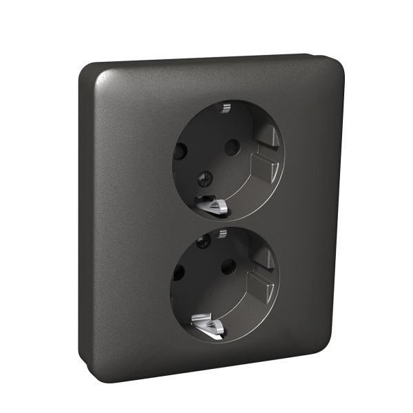 Stikkontakt Schneider Electric Exxact Primo WDE003396 2-veis, jordet, antrasitt 
