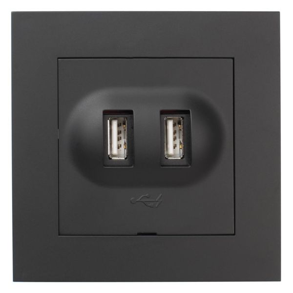 Latausliitäntä Elko EKO05985 USB 2,1 A, PLUS Musta