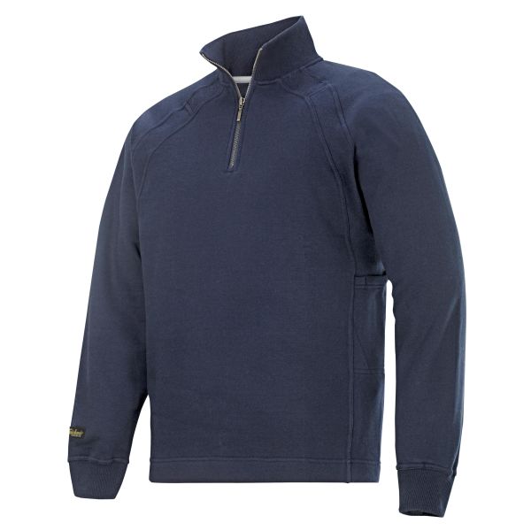 Collegepaita Snickers Workwear 2813 tummansininen, lyhyt vetoketju Laivastonsininen M