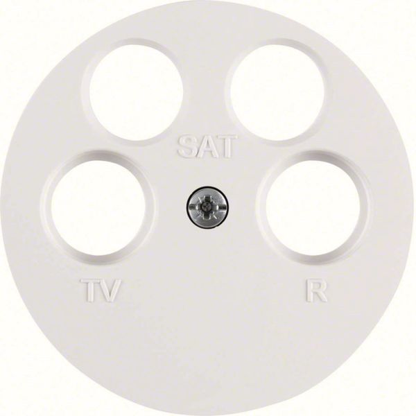 Midtbrikke Hager 14842089 R/TV/2 x SAT R.1/R.3 Polarhvit