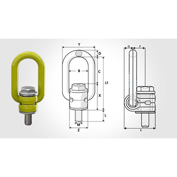 Løftebeslag Gunnebo Z102208 Decenteret jumper M8