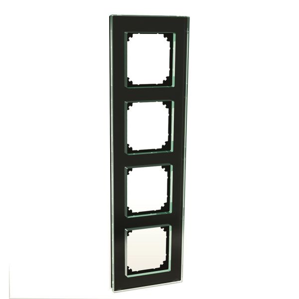 Kombinasjonsramme Schneider Electric Exxact Solid 4-roms, glass Svart
