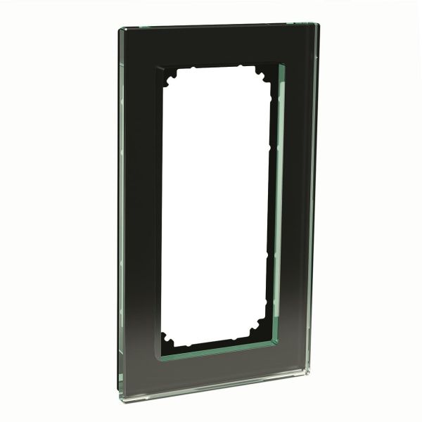 Täckram Schneider Electric Exxact Solid 2-fack, öppen, glas Svart