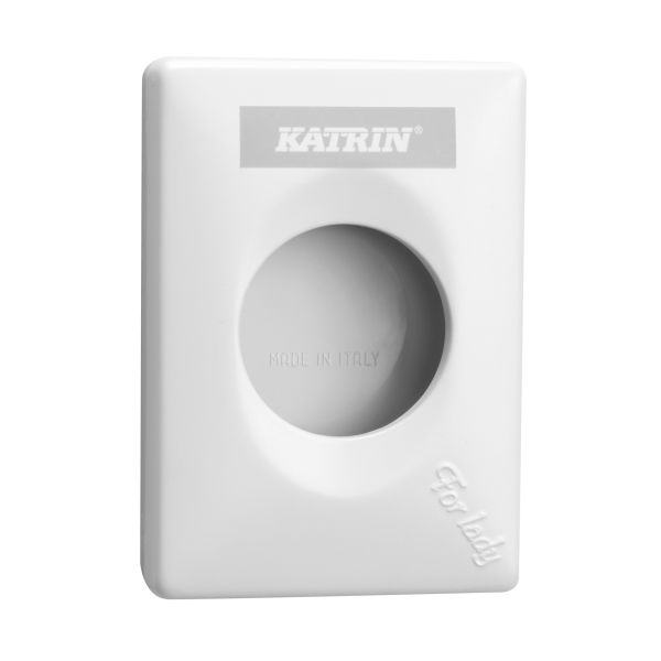 Sanitetspåshållare Katrin 91875 95 x 135 x 27 mm, för hygienpåsar Vit