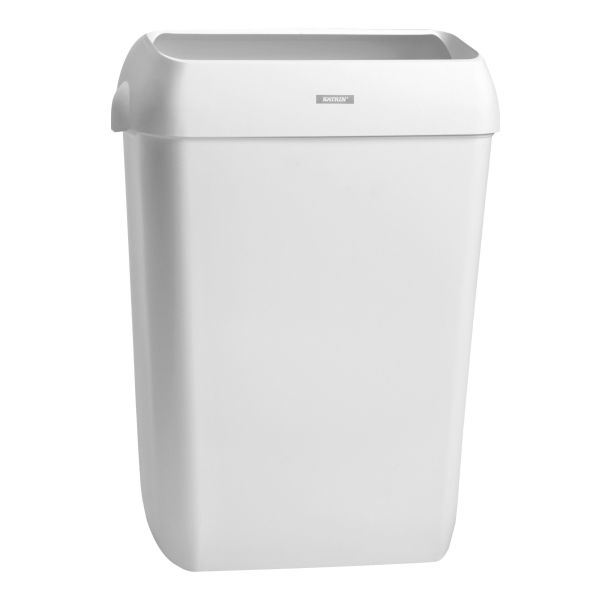 Affaldskurv Katrin 91912 med låg, 50 liter Hvid