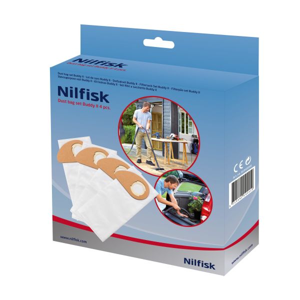 Filterpose Nilfisk 81943048 til Buddy II, 4-pakning 