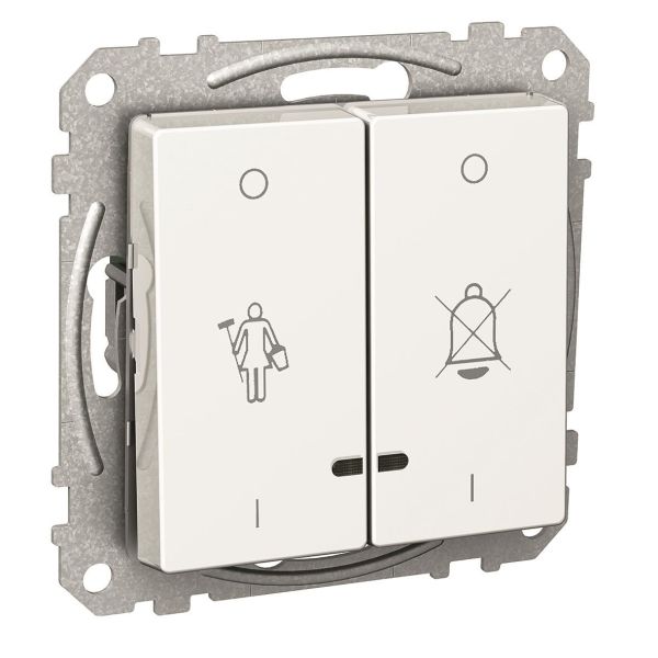 Hotellkortbryter Schneider Electric Exxact med betjeningssymboler, hvit 