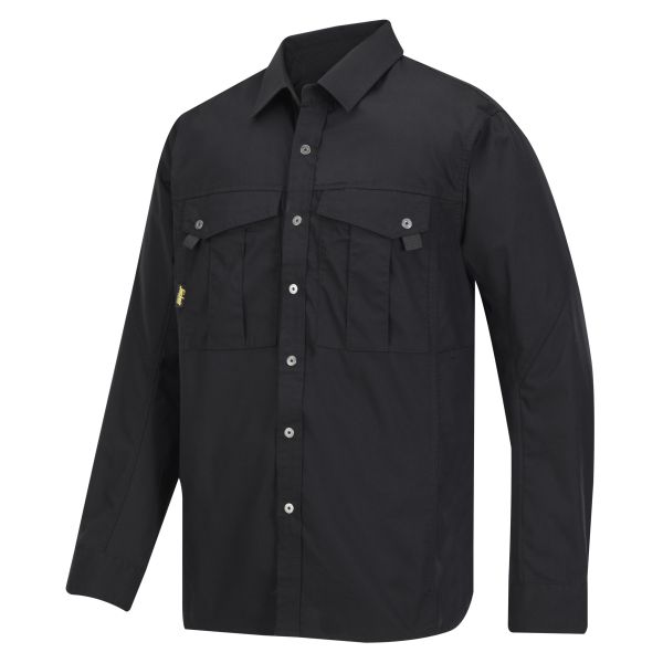 Skjorte Snickers Workwear 8508 svart, med lange ermer XS
