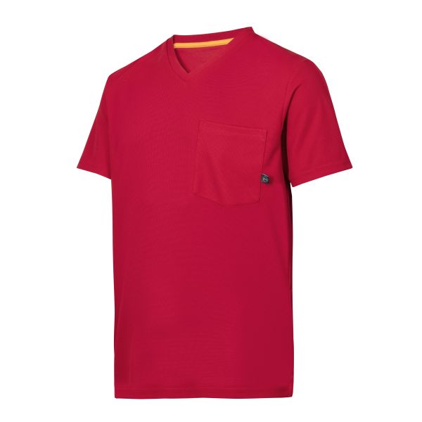 T-shirt Snickers Workwear 2524 AllroundWork röd, v-ringad M