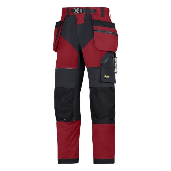 Håndværkerbukser Snickers Workwear 6902 FlexiWork rød/sort Rød/sort C52