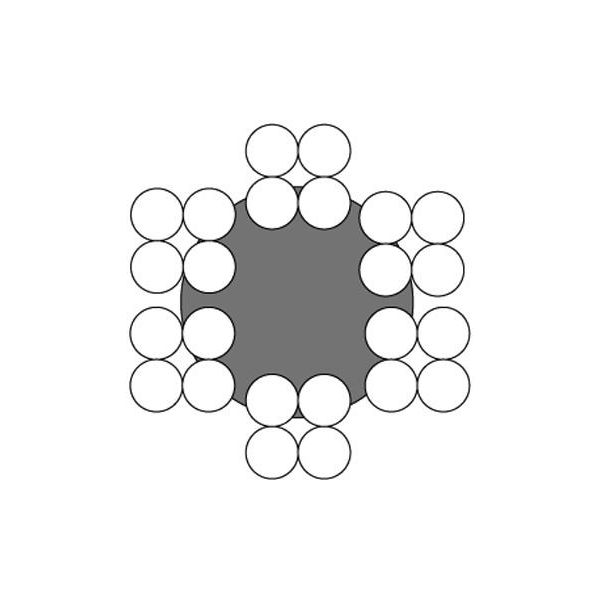 Stålwire Gunnebo G515015100 Ø1,5 mm, 1 m, 24-leder 