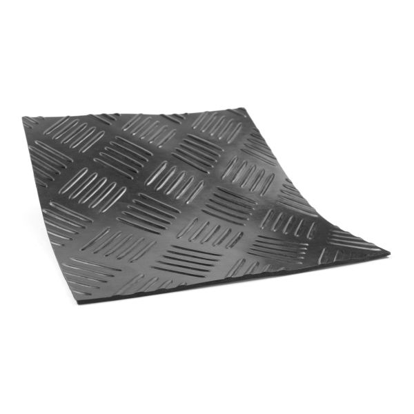 Gummimåtte IP 37005 durkmønstret, sort 1,4x1 m, tykkelse: 3 mm