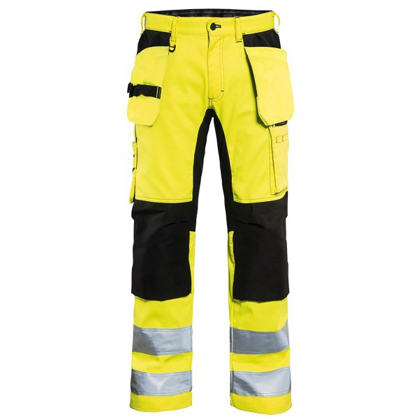 Benklæder med refleks Blåkläder 155218113399C50 med stretch, høj synlighed gul/sort Stl C50