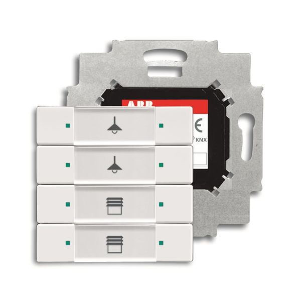 Painike ABB Impressivo 6117-0-0200 4-napainen painike, väyläliitäntäyksiköllä, KNX Valkoinen (kiiltävä)