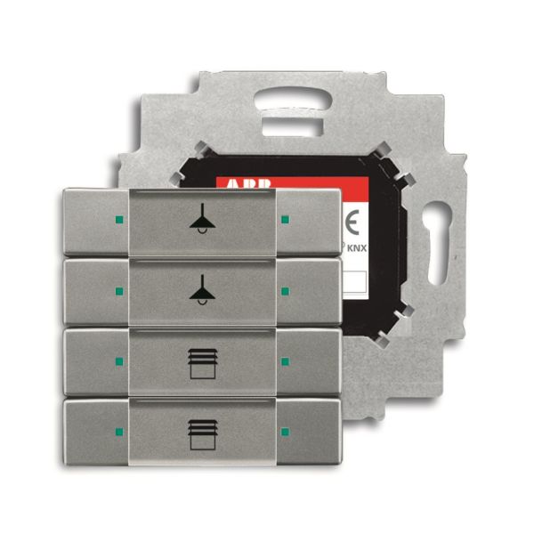 Painike ABB Impressivo 6117-0-0228 4-napainen painike, väyläliitäntäyksiköllä, KNX Harmaa