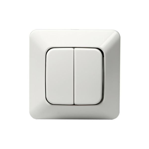 Strømbryter ABB 10666U2 innfelt, IP20, alpinhvit Dobbeltrapp
