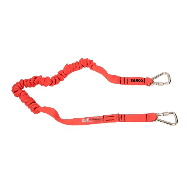 Sikkerhedsline Bahco 3875-LY8 orange, med påsyet karabinhage 120 cm, max 6 kg