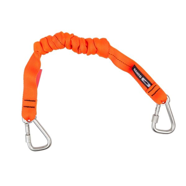 Sikkerhedsline Bahco 3875-LY10 orange, med påsyet karabinhage 100 cm, max 12 kg