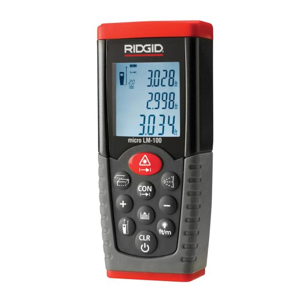 Afstandsmåler Ridgid LM-100 op til 50 m, 2 stk. AA-batterier 